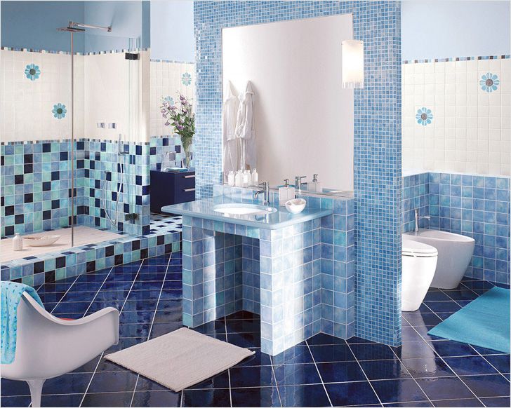 Дизайн ванной: мозаика, керамическая плитка, кафель